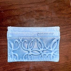 Alex and Ani leather blue cardholder